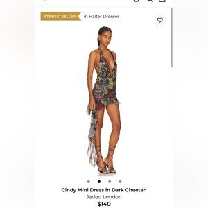 Jaded London Cindy Mini Dress Dark Cheetah